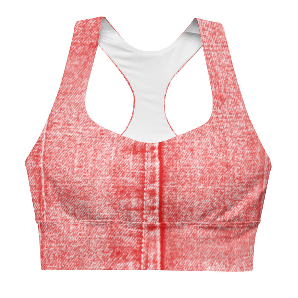 Longline sports bra Denim Red - SAVANNAHWOOD