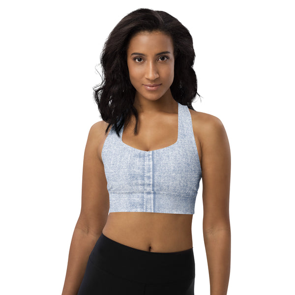 Longline sports bra Denim Blue - SAVANNAHWOOD