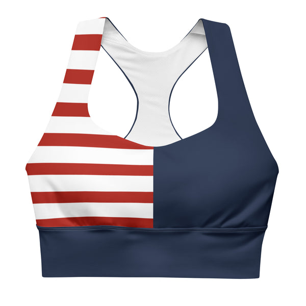 Longline sports bra Red, White and Blue - SAVANNAHWOOD