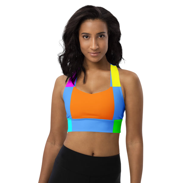 Longline sports bra Multicolor Block - SAVANNAHWOOD