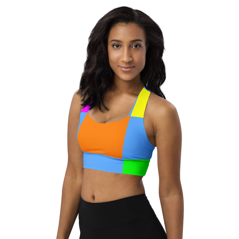 Longline sports bra Multicolor Block - SAVANNAHWOOD