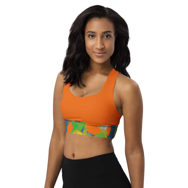 Longline sports bra Graffiti/Mango - SAVANNAHWOOD