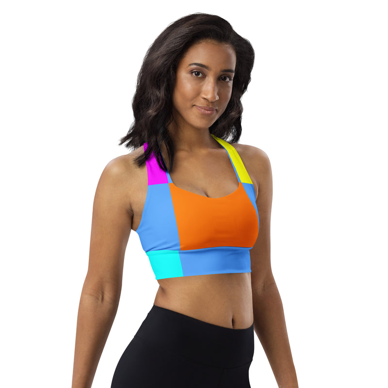 Longline sports bra Multicolor Block - SAVANNAHWOOD