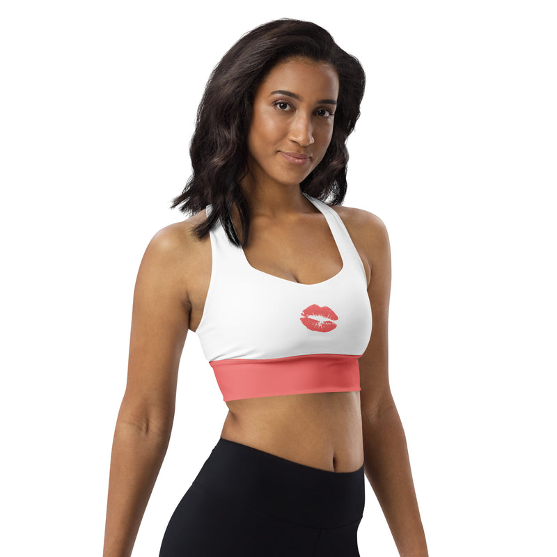 Longline sports bra Pink Kisses - SAVANNAHWOOD