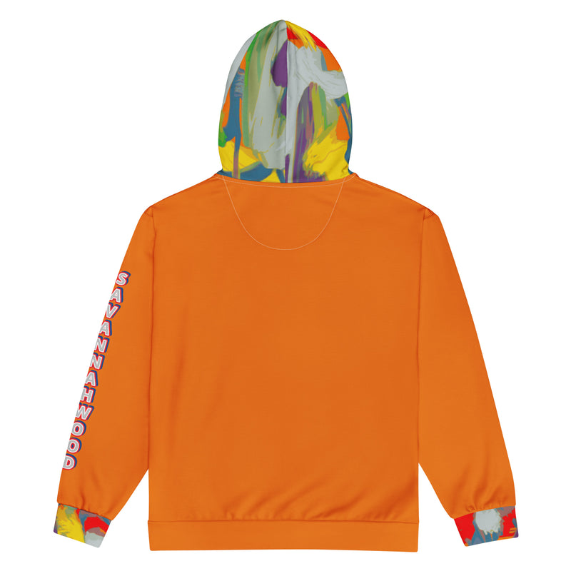 Unisex zip hoodie Graffiti/Mango - SAVANNAHWOOD