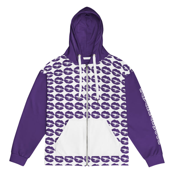 Unisex zip hoodie Purple Kisses - SAVANNAHWOOD