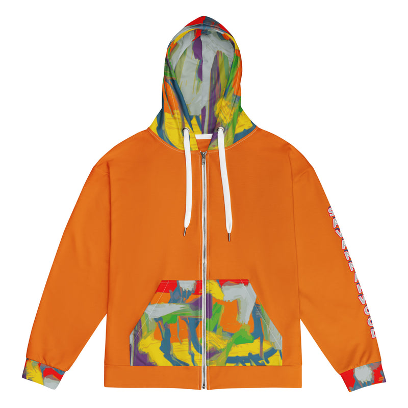 Unisex zip hoodie Graffiti/Mango - SAVANNAHWOOD