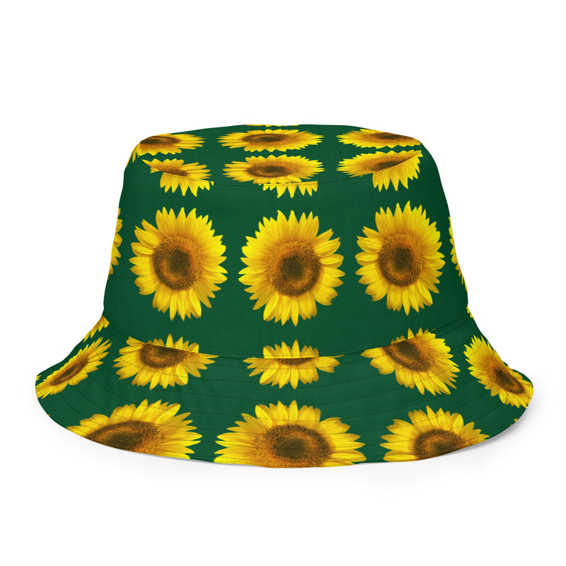 Reversible bucket hat Green Sunflower - SAVANNAHWOOD