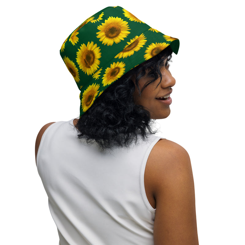 Reversible bucket hat Green Sunflower - SAVANNAHWOOD
