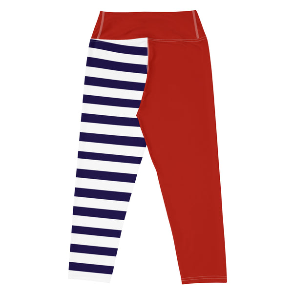 Yoga Capri Leggings Red, White and Blue - SAVANNAHWOOD