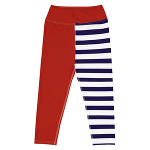 Yoga Capri Leggings Red, White and Blue - SAVANNAHWOOD