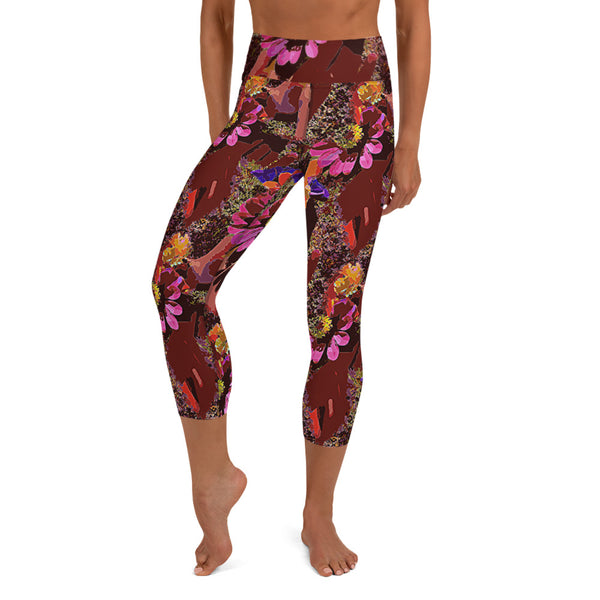 Yoga Capri Leggings Handful of Flowers - SAVANNAHWOOD