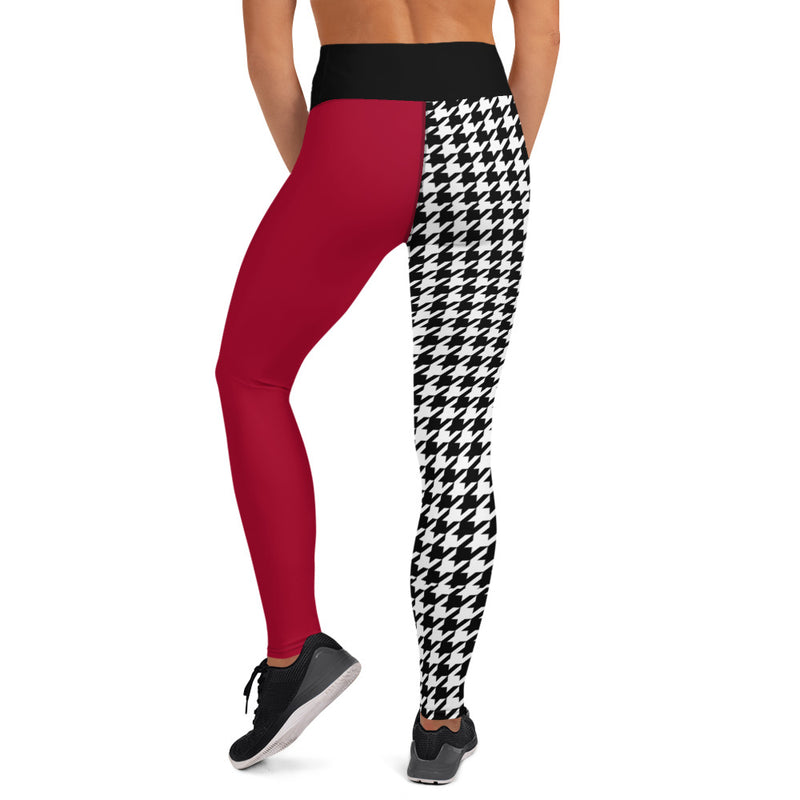 Yoga Leggings Red and Houndstooth - SAVANNAHWOOD