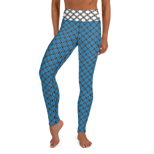 Yoga Leggings Aqua Chain - SAVANNAHWOOD