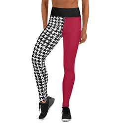 Yoga Leggings Red and Houndstooth - SAVANNAHWOOD