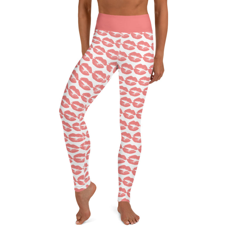 Yoga Leggings Pink Kisses - SAVANNAHWOOD