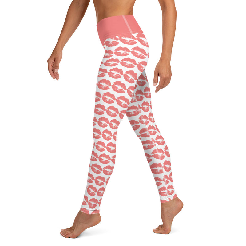 Yoga Leggings Pink Kisses - SAVANNAHWOOD