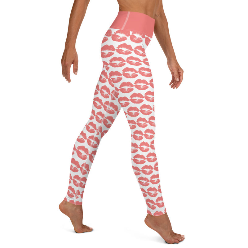 Yoga Leggings Pink Kisses - SAVANNAHWOOD