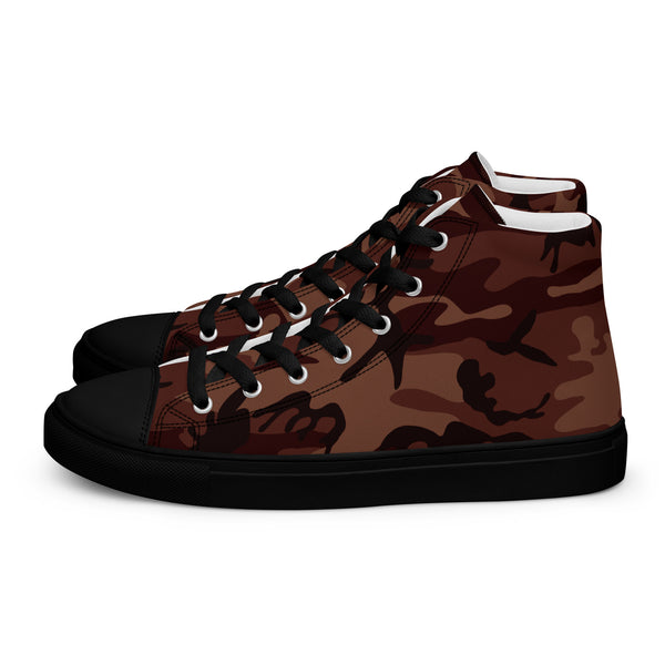 Men’s high top canvas shoes Burgundy Camo - SAVANNAHWOOD