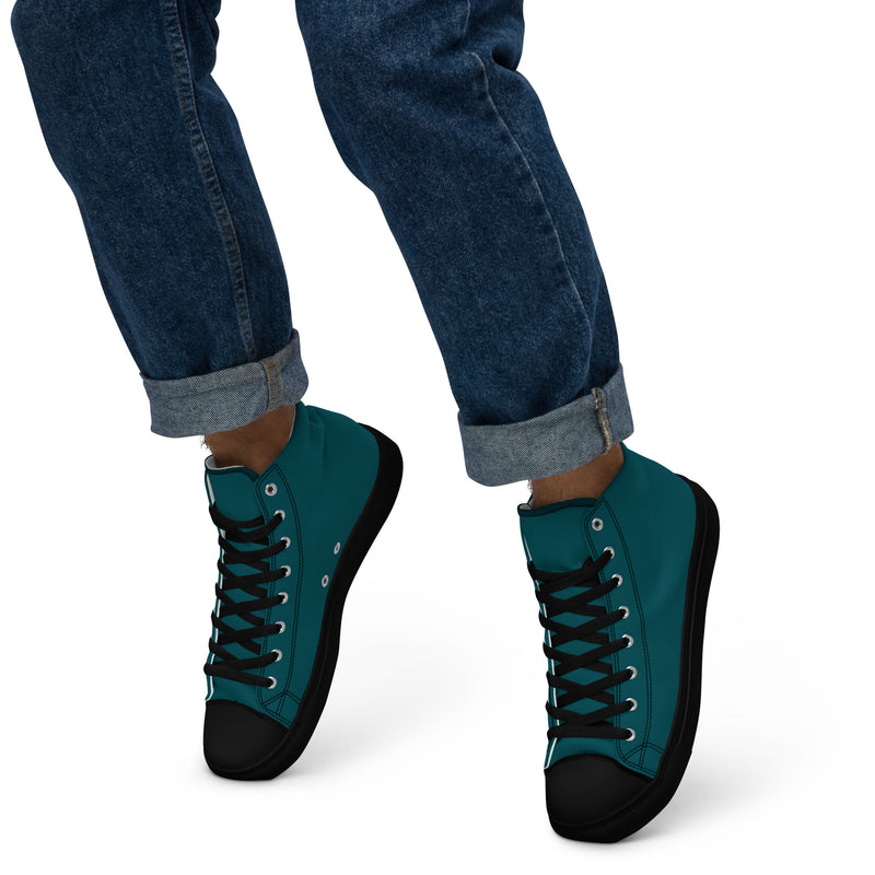 Men’s high top canvas shoes Sherpa Blue - SAVANNAHWOOD