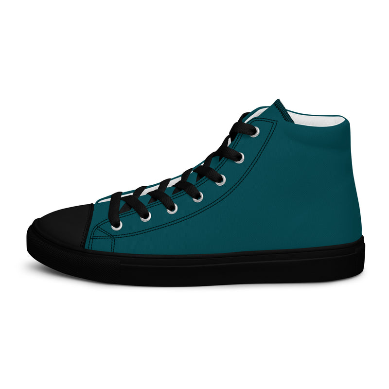 Men’s high top canvas shoes Sherpa Blue/Black - SAVANNAHWOOD