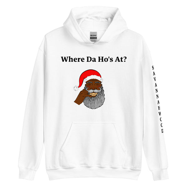 Unisex Hoodie White Mr. Claus Gold Grillz - SAVANNAHWOOD