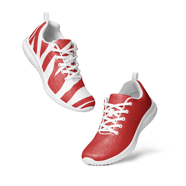 Women’s athletic shoes Red and White Zebra - SAVANNAHWOOD