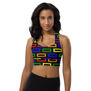 Longline sports bra Colorful Blocks - SAVANNAHWOOD