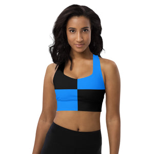 Longline sports bra Blue Checker - SAVANNAHWOOD