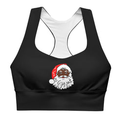 Longline Santa Black sports bra - SAVANNAHWOOD