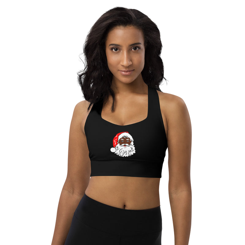 Longline Santa Black sports bra - SAVANNAHWOOD