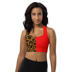 Longline sports bra Leopard and Red - SAVANNAHWOOD