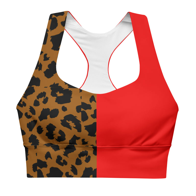 Longline sports bra Leopard and Red - SAVANNAHWOOD