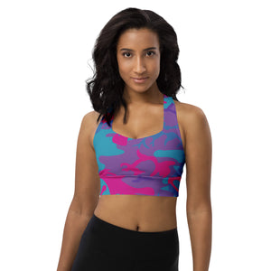 Longline sports bra Teal, Purple and Hot Pink - SAVANNAHWOOD