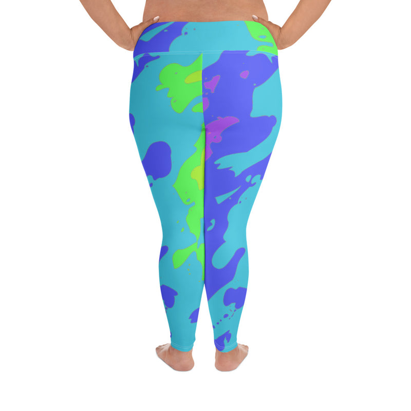 All-Over Print Plus Size Leggings tie dye - SAVANNAHWOOD