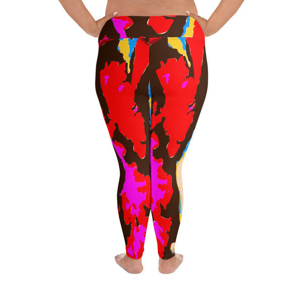 All-Over Print Plus Size Leggings Splash - SAVANNAHWOOD