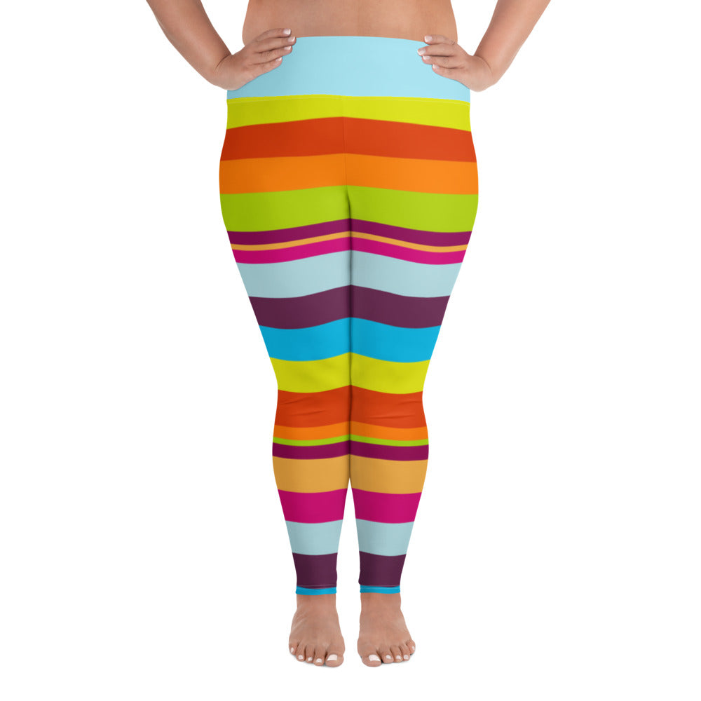 Plus Size Leggings Striped - SAVANNAHWOOD