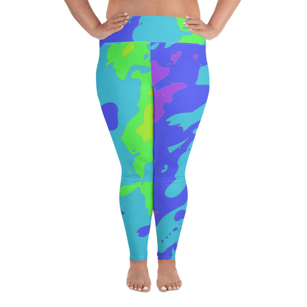 All-Over Print Plus Size Leggings tie dye - SAVANNAHWOOD