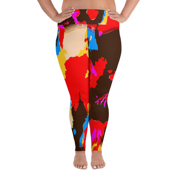 All-Over Print Plus Size Leggings Splash - SAVANNAHWOOD