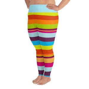 Plus Size Leggings Striped - SAVANNAHWOOD