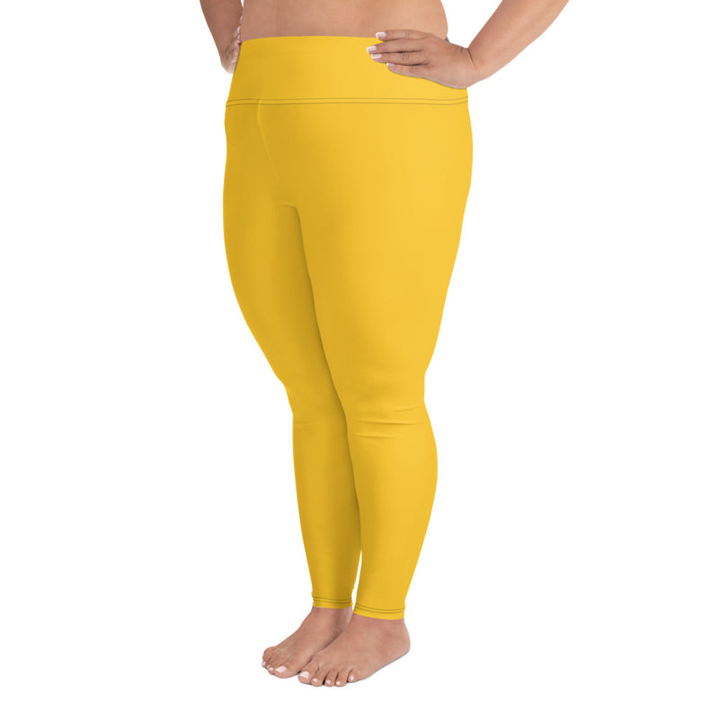 Plus Size Leggings Yellow - SAVANNAHWOOD