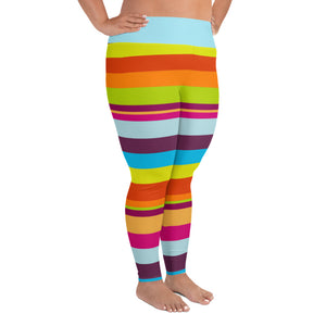 Plus Size Leggings Striped - SAVANNAHWOOD