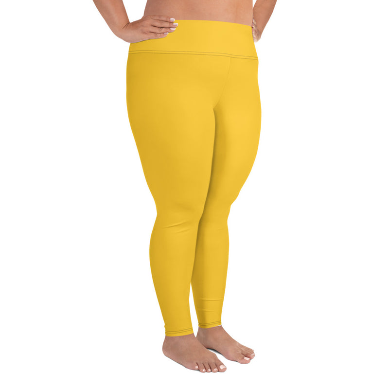 Plus Size Leggings Yellow - SAVANNAHWOOD