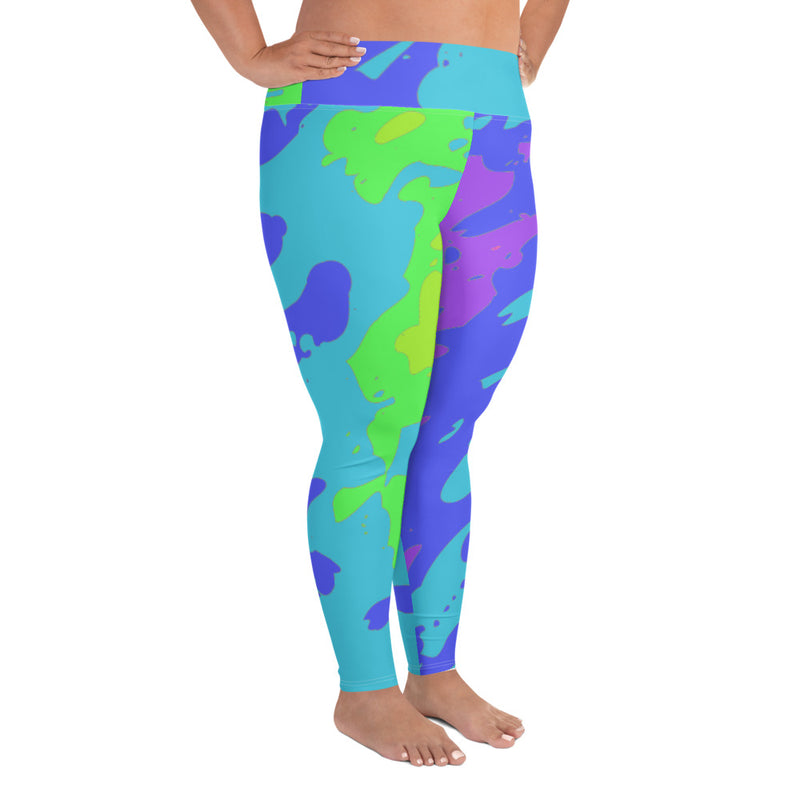 All-Over Print Plus Size Leggings tie dye - SAVANNAHWOOD