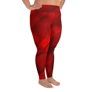 All-Over Print Plus Size Leggings True Red - SAVANNAHWOOD