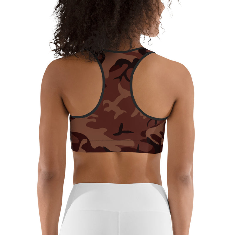 Burgundy Camouflage Sports Bra - SAVANNAHWOOD