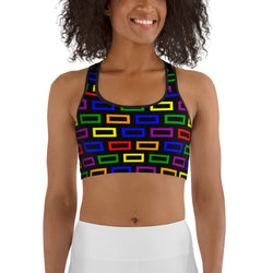 Sports Bra Colorful Blocks - SAVANNAHWOOD