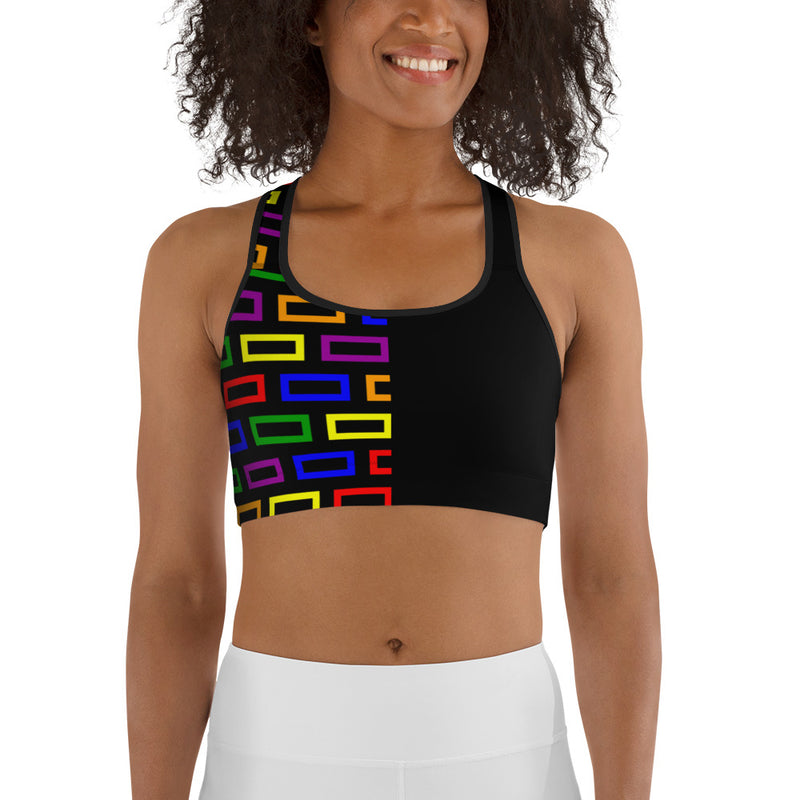 Sports bra Colorful Split Blocks - SAVANNAHWOOD