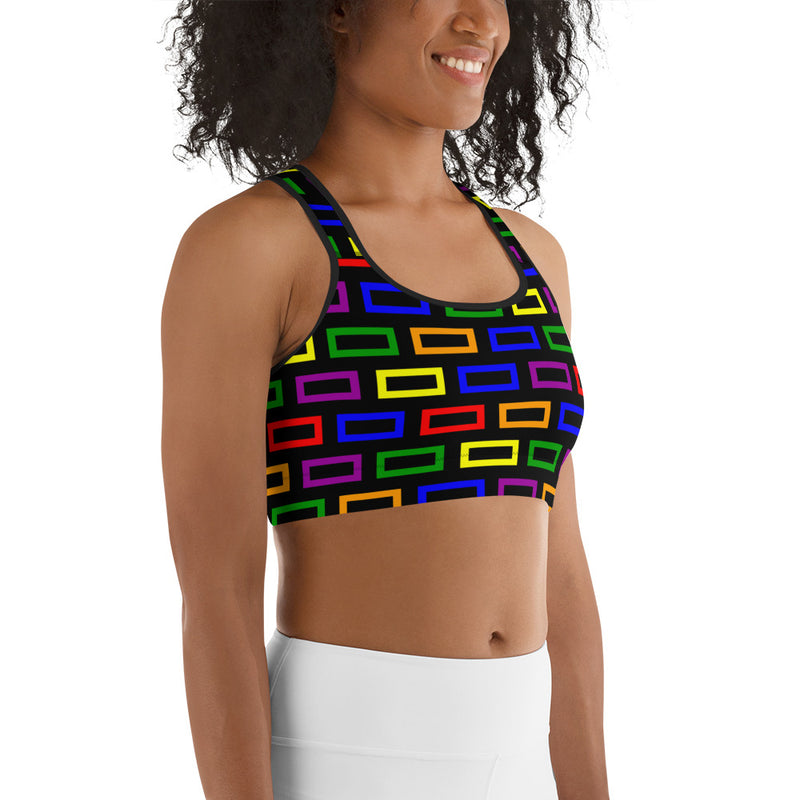 Sports Bra Colorful Blocks - SAVANNAHWOOD