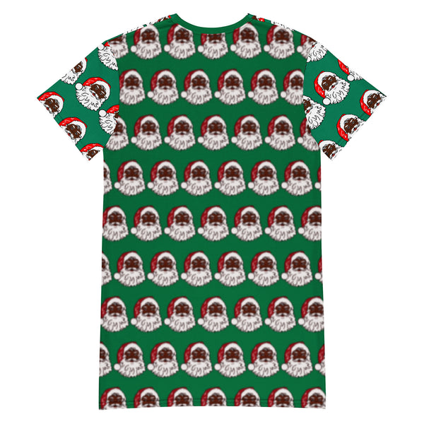 T-shirt dress African American Santa Green - SAVANNAHWOOD